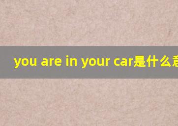 you are in your car是什么意思